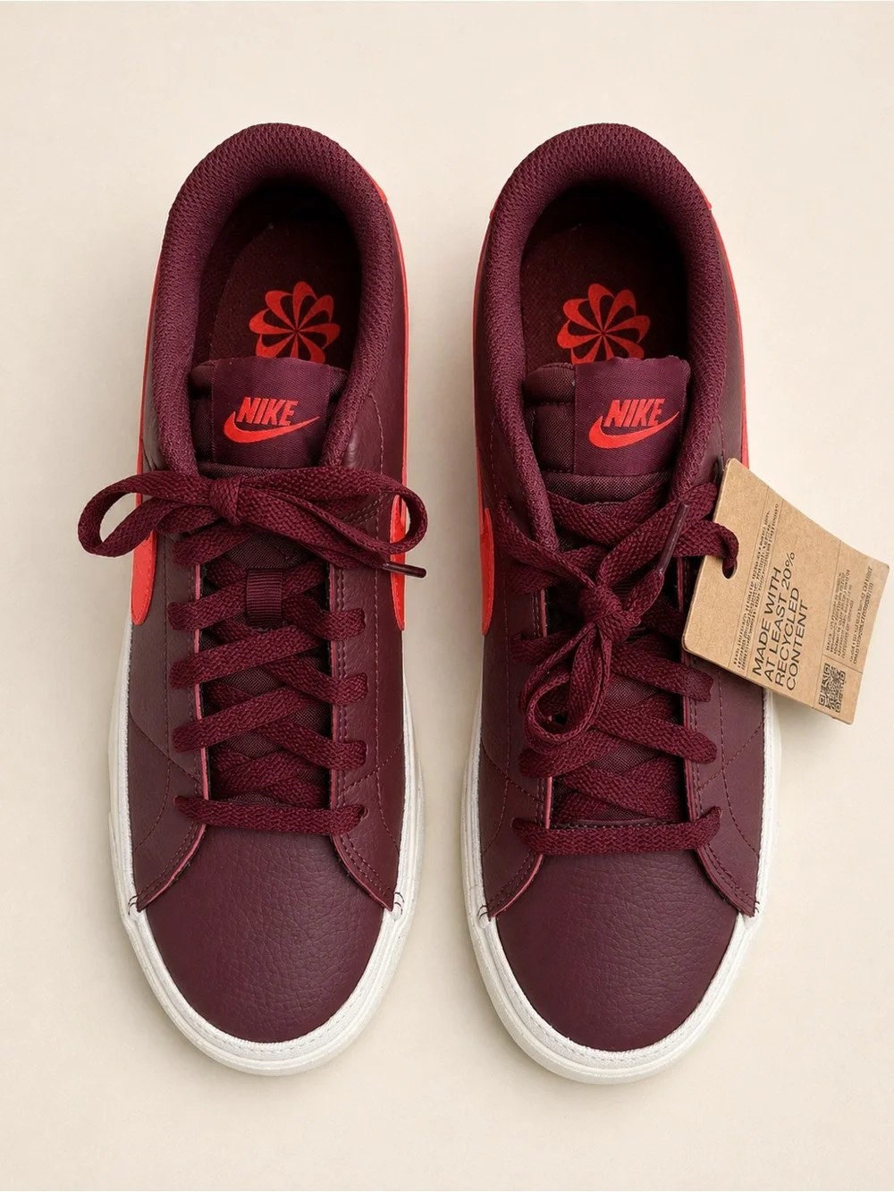 Nike Court Legacy Next Nature Dark Red Bright Crimson Sneakers NWT Size 9.5